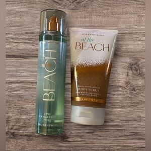 Bath & Body Works At The Beach Mist and Scrub Set - Green and Gold